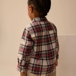 NEXT Boys Tartan Checked Pure Cotton Casual Shirt image 2