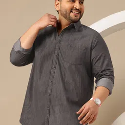 Sztori Plus Size Spread Collar Pure Cotton Shirt-picture-29