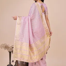 LeeliPeeri Designer Woven Design Zari Organza Saree image 5