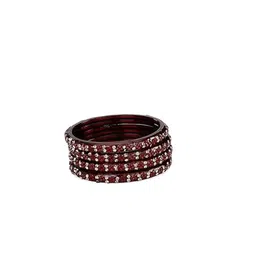 1ST TIME Set Of 16 Stone-Studded Glass Bangles image 4