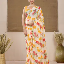 Garden Vareli Floral Printed Pure Georgette Saree-picture-29