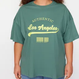 Trendyol Women Typography Printed Applique T-shirt image 3