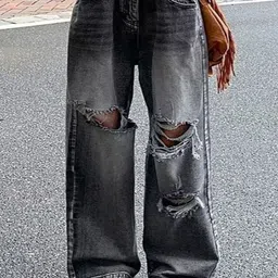 StyleCast Women Straight Fit High-Rise Light Fade Highly Distressed Jeans-picture-37