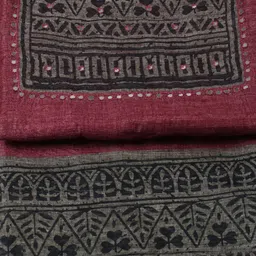 Meena Bazaar Printed Art Silk Unstitched Dress Material image 2