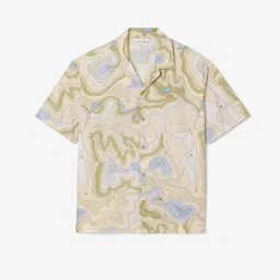Lacoste Abstract Printed Spread Collar Cotton Relaxed Fit Shirt image 4