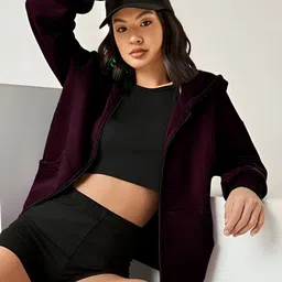 Moda Rapido Women Fleece Lightweight Open Front Jacket-image-60