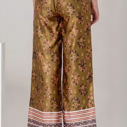 kalamir Zenava by Myntra Medallion Women Floral Printed High Waisted Relaxed Regular Trousers image 3