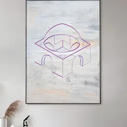 nestroots Grey & Purple 1 Piece Canvas Abstract Wall Paintings-image-43