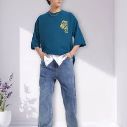 gespo GANIX FASHION Oversized Animal Graphic Round Neck Drop Shoulder T-shirt image 4