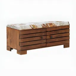 GLOBALLY INDIAN Brown Printed Wooded 2 Tier Shoe Stand image 3