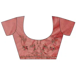 devkison Designer Floral Embroidered Net Saree image 4