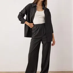 Trendyol Striped Shirt-Neck Shirt With Trouser-image-48