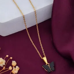 Birado Jewellery Set Of 2 Stainless Steel Gold-Plated Animal Shaped Pendent With Chain image 2
