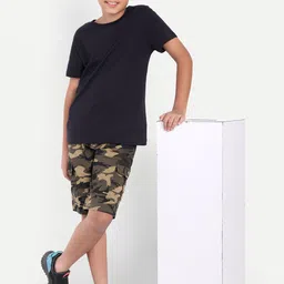 PUPPET-NX Boys Camouflage Printed Mid-Rise Cotton Cargo Shorts image 2