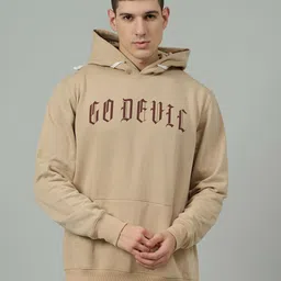 GO DEVIL Men Printed Hooded Sweatshirt image 3