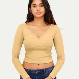 Radprix Vertical Striped V-Neck Cotton Top-picture-35