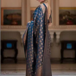 YAMUNE Woven Design Zari Pure Silk Handloom Banarasi Saree image 5