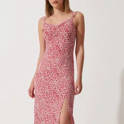 Happiness istanbul Floral Print Bodycon Midi Dress-picture-11