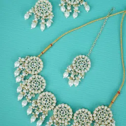 Divisha Gold-Plated Stones Studded Jewellery Set-image-0