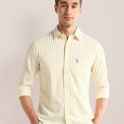 U.S. Polo Assn. Men Classic Opaque Striped Casual Shirt-picture-32