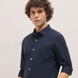 THE BEAR HOUSE Men Spread Collar Solid Cotton Tailored Fit Formal Shirt-picture-38