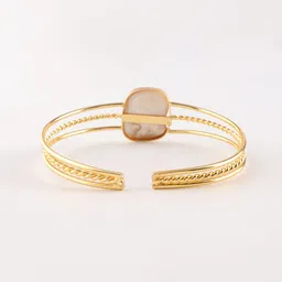 Ozanoo Gold-Plated Mother of Pearls Studded Cuff Bracelet image 4