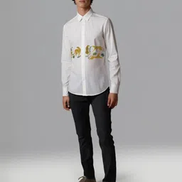 HE SPOKE Men Smart Tailored Fit Animal Printed Casual Shirt image 5