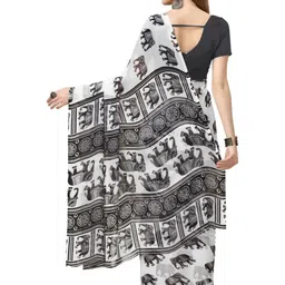 GHAN SALS Ethnic Motifs Printed Mysore Silk Saree image 4