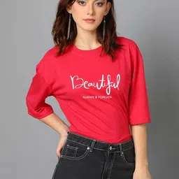 Kotty Women Typography Printed T-shirt image 2