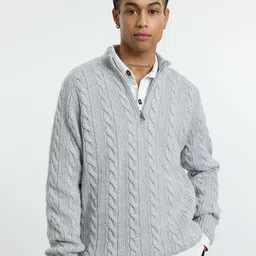 Trendyol Men Cable Knit Ribbed Pullover-image-44