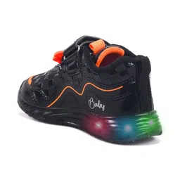 KATS Kids Textured Round Toe Velcro Antibacterial LED Chunky Sole Sneakers image 2