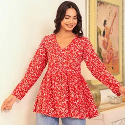 LABEL ADRIJA Women Floral Print Cotton Top-picture-43