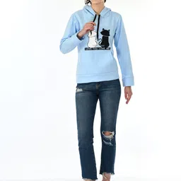 Brainbees Women Hooded Kangaroo Pocket Pullover Sweatshirt-image-25