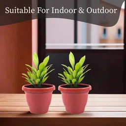 Kuber Industries Blue & Red 2 Pieces Versatile & Sturdy Flower Planters image 2