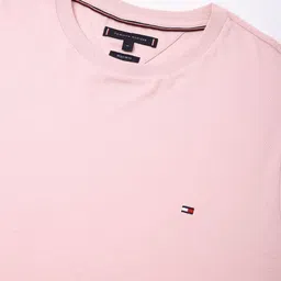 Tommy Hilfiger Men Solid Round Neck Pure Cotton T-shirt image 5