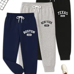 YK Boys Pack Of 3 Printed Mid-Rise Joggers-picture-41