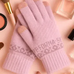 LOOM LEGACY Women Acrylic Woollen Winter Wear Touchscreen Gloves-picture-25