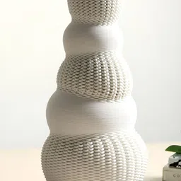 HABERE INDIA White Textured Printed Ceramic FlowerVases-image-65
