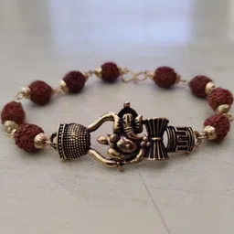 Divine souvenirs Unisex Gold-Plated Artificial Beaded Link Bracelet-picture-12