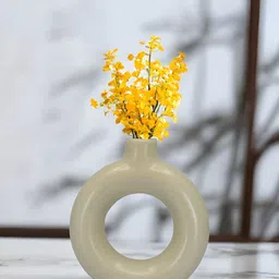 The Decor Lane Off-White Glossy Decorative Ceramic Flower Vase-picture-35