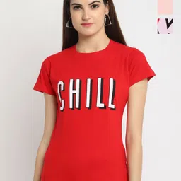 Dreambe Women Pack of 3 Typography Printed Round Neck Cotton T-shirts-picture-22