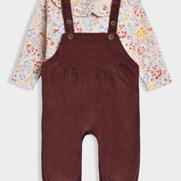 MiArcus Girls Printed Top & Solid Dungaree Set-picture-25