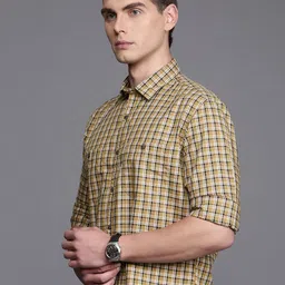 Louis Philippe Jeans Slim Fit Checked Pure Cotton Casual Shirt-image-54