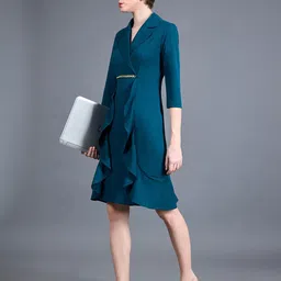 The Roadster Lifestyle Co Women Ruffle Blazer Dress image 3