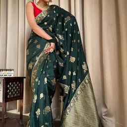 Moda Rapido Woven Design Zari Silk Blend Designer Saree image 2
