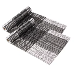 Kuber Industries Black & Grey 2 Pieces Printed Shelf Liner Organisers image 2