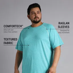 CULT Men Blue Flex Plus Size COMFORtech T-shirt image 3