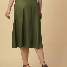 Chemistry Twill Button A-Line Knee L Length Skirt image 3