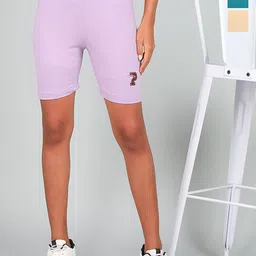 PAAVKI Pack Of 3 High-Rise Skinny-Fit Stretchable Breathable Above Knee-Length Tights-image-7