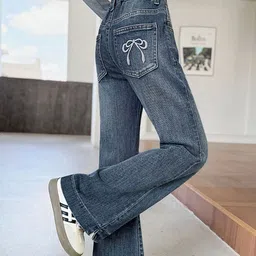 LULU & SKY Girls Flared High-Rise Light Fade Jeans image 2